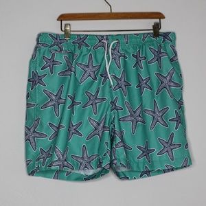 TRUNKS Brand Men's Swim Shorts Starfish Print XL